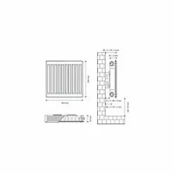 Flomasta Type 11 Single-Panel Single Convector Radiator 500 x 400mm White 1109BTU -Central Heating Radiators shop 113XP A4