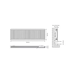 Flomasta Type 11 Single-Panel Single Convector Radiator 600 x 1600mm White 5190BTU -Central Heating Radiators shop 116XP A4