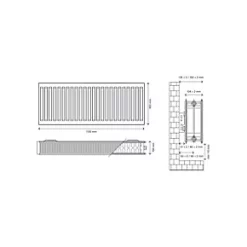 Flomasta Type 22 Double-Panel Double Convector Radiator 400 x 1100mm White 4571BTU -Central Heating Radiators shop 141XP A4