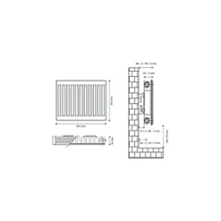 Flomasta Type 11 Single-Panel Single Convector Radiator 300 x 600mm White 1065BTU -Central Heating Radiators shop 165XP A4