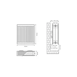 Flomasta Type 22 Double-Panel Double Convector Radiator 700 x 700mm White 4614BTU -Central Heating Radiators shop 234XP A2
