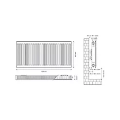 Flomasta Type 11 Single-Panel Single Convector Radiator 600 x 1000mm White 3244BTU 10 Flomasta Type 11 Single-Panel Single Convector Radiator 600 x 1000mm White 3244BTU -Central Heating Radiators shop 285XP A4