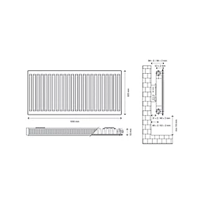 Flomasta Type 11 Single-Panel Single Convector Radiator 600 x 1000mm White 3244BTU 5 Flomasta Type 11 Single-Panel Single Convector Radiator 600 x 1000mm White 3244BTU - Image 5