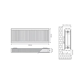 Flomasta Type 22 Double-Panel Double Convector Radiator 500 x 1200mm White 6026BTU 5 Flomasta Type 22 Double-Panel Double Convector Radiator 500 x 1200mm White 6026BTU - Image 5