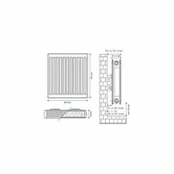 Flomasta Type 21 Double-Panel Plus Single Convector Radiator 700 x 800mm White 4150BTU -Central Heating Radiators shop 334XP A4