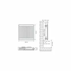 Flomasta Type 11 Single-Panel Single Convector Radiator 500 x 500mm White 1386BTU -Central Heating Radiators shop 336XP A4