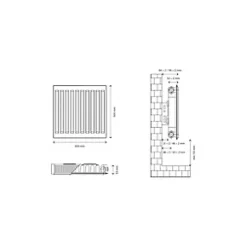 Flomasta Type 11 Single-Panel Single Convector Radiator 500 x 600mm White 1664BTU -Central Heating Radiators shop 337XP A4