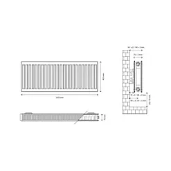 Flomasta Type 21 Double-Panel Plus Single Convector Radiator 400 x 1000mm White 3265BTU -Central Heating Radiators shop 346XP A4