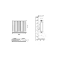 Flomasta Type 21 Double-Panel Plus Single Convector Radiator 500 x 600mm White 2352BTU -Central Heating Radiators shop 352XP A4
