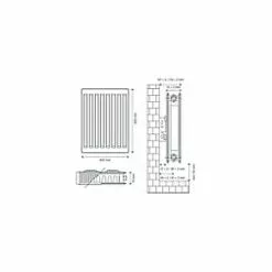 Flomasta Type 21 Double-Panel Plus Single Convector Radiator 600 x 400mm White 1824BTU -Central Heating Radiators shop 366XP A4