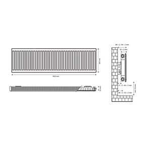 Flomasta Type 11 Single-Panel Single Convector Radiator 500 x 1400mm White 3882BTU 5 Flomasta Type 11 Single-Panel Single Convector Radiator 500 x 1400mm White 3882BTU - Image 5
