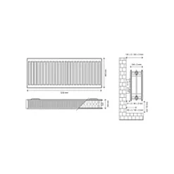 Flomasta Type 22 Double-Panel Double Convector Radiator 400 x 1200mm White 4987BTU 10 Flomasta Type 22 Double-Panel Double Convector Radiator 400 x 1200mm White 4987BTU -Central Heating Radiators shop 428XP A4