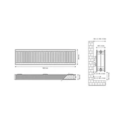 Flomasta Type 22 Double-Panel Double Convector Radiator 300 x 1800mm White 5815BTU -Central Heating Radiators shop 447XP A4