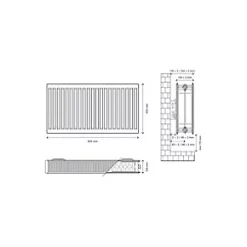 Flomasta Type 22 Double-Panel Double Convector Radiator 600 x 900mm White 5249BTU -Central Heating Radiators shop 473XP A4
