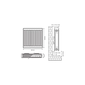 Flomasta Type 21 Double-Panel Plus Single Convector Radiator 600 x 600mm White 2736BTU 5 Flomasta Type 21 Double-Panel Plus Single Convector Radiator 600 x 600mm White 2736BTU - Image 5