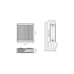 Flomasta Type 22 Double-Panel Double Convector Radiator 700 x 600mm White 3955BTU -Central Heating Radiators shop 511XP A2