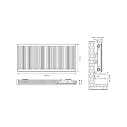 Flomasta Type 11 Single-Panel Single Convector Radiator 600 x 1200mm White 3893BTU -Central Heating Radiators shop 515XP A4