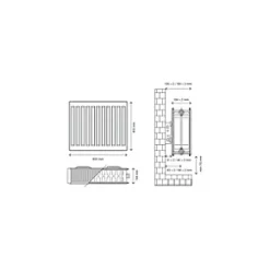 Flomasta Type 22 Double-Panel Double Convector Radiator 400 x 800mm White 3324BTU -Central Heating Radiators shop 567XP A4