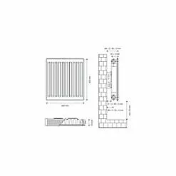 Flomasta Type 11 Single-Panel Single Convector Radiator 600 x 600mm White 1946BTU -Central Heating Radiators shop 579XP A4
