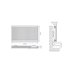 Flomasta Type 11 Single-Panel Single Convector Radiator 700 x 1200mm White 4440BTU -Central Heating Radiators shop 597XP A4
