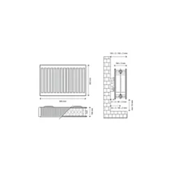 Flomasta Type 22 Double-Panel Double Convector Radiator 400 x 900mm White 3740BTU -Central Heating Radiators shop 598XP A4