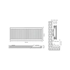 Flomasta Type 11 Single-Panel Single Convector Radiator 400 x 1000mm White 2284BTU -Central Heating Radiators shop 621XP A4
