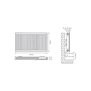 Flomasta Type 11 Single-Panel Single Convector Radiator 700 x 1000mm White 3700BTU 5 Flomasta Type 11 Single-Panel Single Convector Radiator 700 x 1000mm White 3700BTU - Image 5