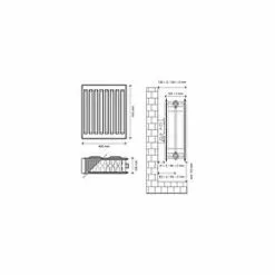 Flomasta Type 22 Double-Panel Double Convector Radiator 500 x 400mm White 2009BTU -Central Heating Radiators shop 752XP A4