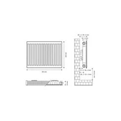 Flomasta Type 11 Single-Panel Single Convector Radiator 600 x 800mm White 2595BTU -Central Heating Radiators shop 759XP A4