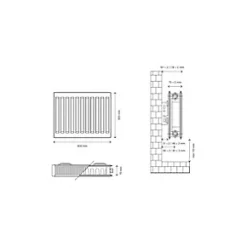 Flomasta Type 21 Double-Panel Plus Single Convector Radiator 300 x 800mm White 2068BTU -Central Heating Radiators shop 775XP A3