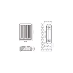 Flomasta Type 22 Double-Panel Double Convector Radiator 600 x 500mm White 2916BTU -Central Heating Radiators shop 798XP A4