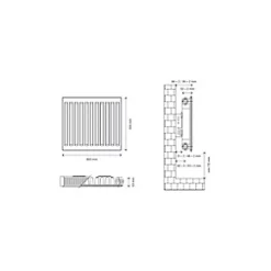 Flomasta Type 11 Single-Panel Single Convector Radiator 500 x 800mm White 2218BTU -Central Heating Radiators shop 847XP A4