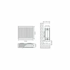 Flomasta Type 22 Double-Panel Double Convector Radiator 400 x 700mm White 2909BTU -Central Heating Radiators shop 856XP A4