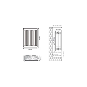 Flomasta Type 22 Double-Panel Double Convector Radiator 600 x 400mm White 2333BTU 5 Flomasta Type 22 Double-Panel Double Convector Radiator 600 x 400mm White 2333BTU - Image 5