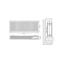 Flomasta Type 22 Double-Panel Double Convector Radiator 500 x 1000mm White 5021BTU -Central Heating Radiators shop 878XP A4