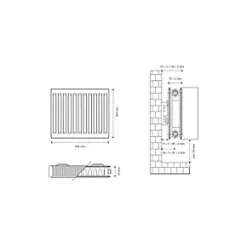 Flomasta Type 21 Double-Panel Plus Single Convector Radiator 400 x 600mm White 1959BTU -Central Heating Radiators shop 881XP A4