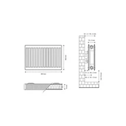 Flomasta Type 21 Double-Panel Plus Single Convector Radiator 400 x 900mm White 2938BTU -Central Heating Radiators shop 889XP A4