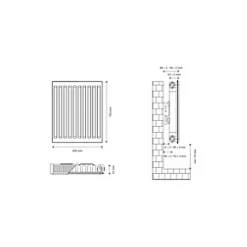 Flomasta Type 11 Single-Panel Single Convector Radiator 700 x 600mm White 2220BTU -Central Heating Radiators shop 941XP A4